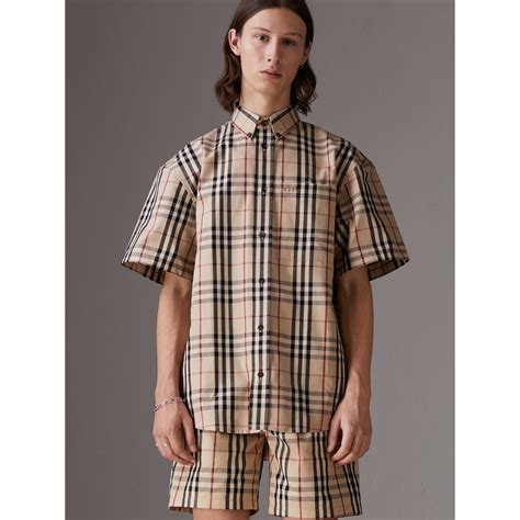 burberry short sleeve check shirt|burberry monogram motif t shirt.